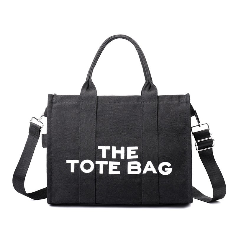 Women's Canvas Letter Tote Bag - Image 4