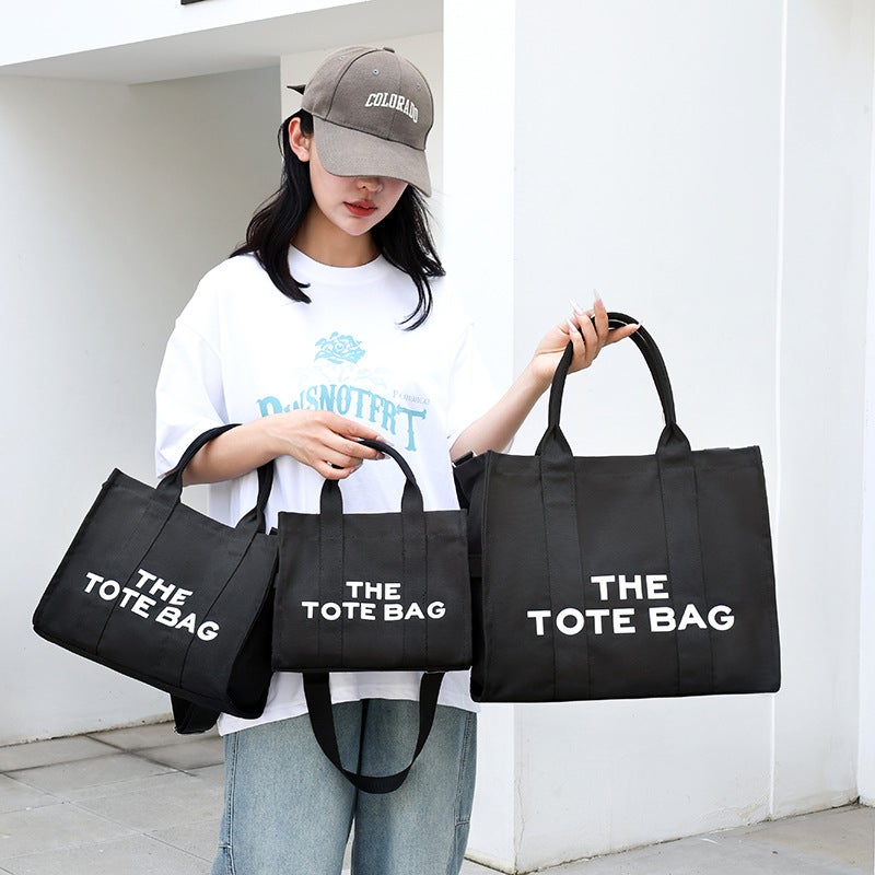 Women's Canvas Letter Tote Bag - Image 2