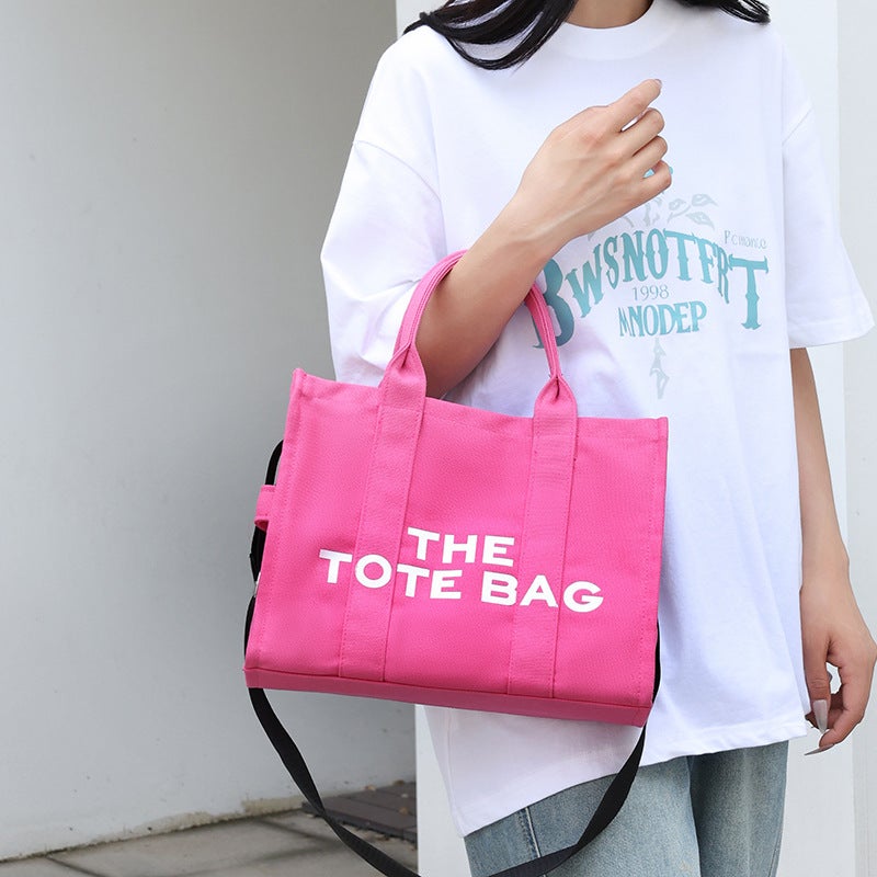 Women's Canvas Letter Tote Bag - Image 3