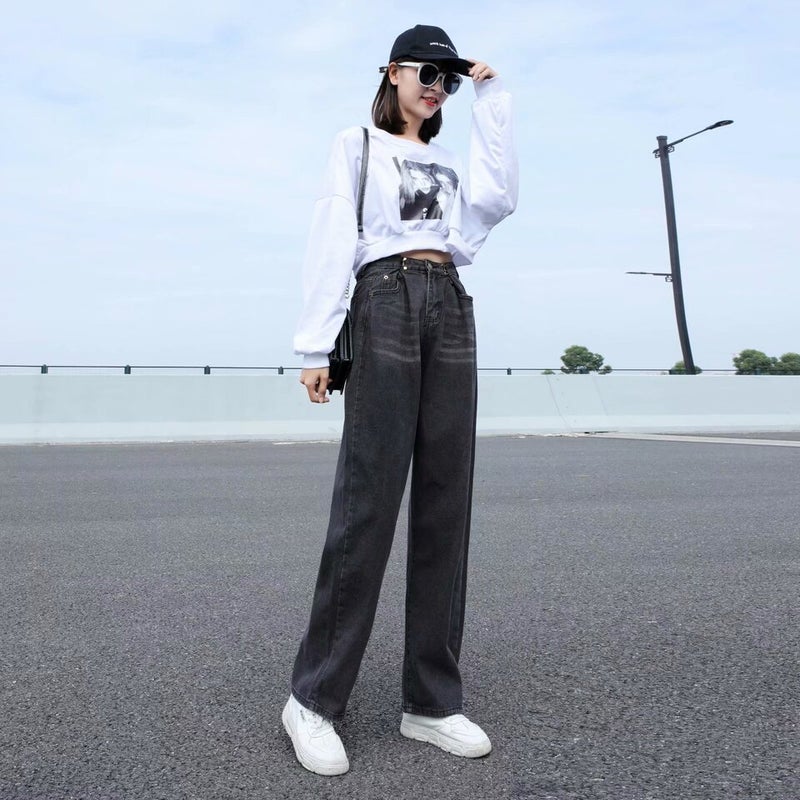 Unisex Classic Denim Jeans Loose Fit Daily Outdoor Wear - Image 1