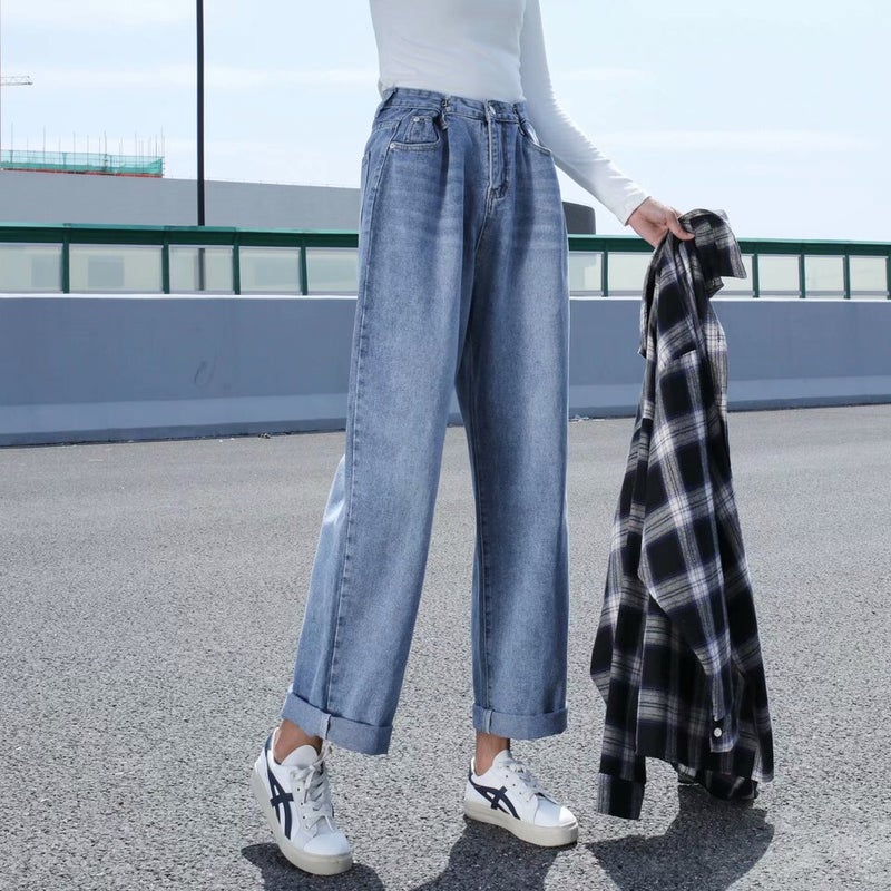 Unisex Classic Denim Jeans Loose Fit Daily Outdoor Wear - Image 3
