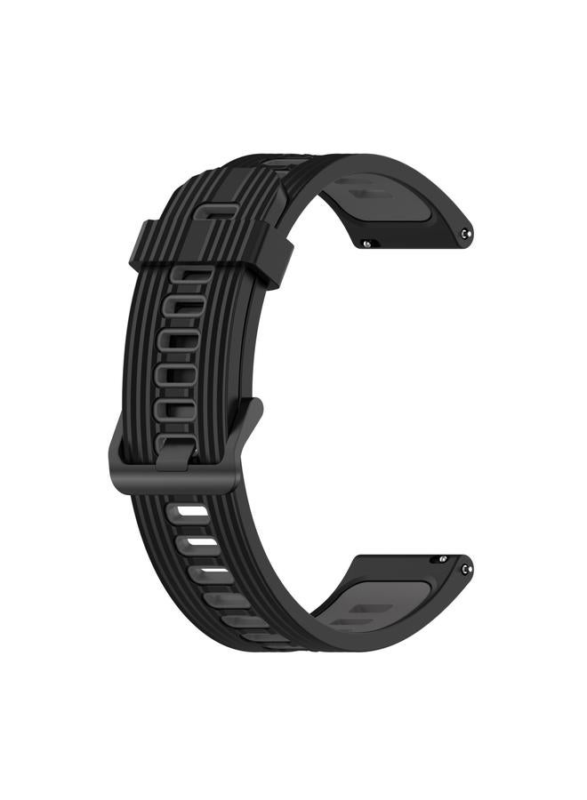 erorex Replacement Band For Garmin Forerunner 55 20mm Vertical Pattern Two-Color Silicone Watch Band - Image 2