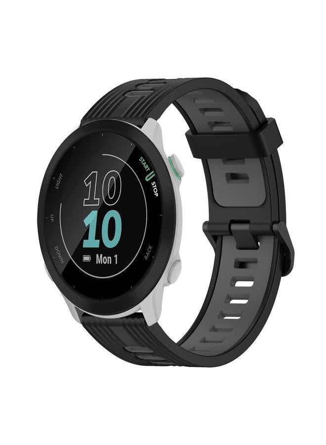 erorex Replacement Band For Garmin Forerunner 55 20mm Vertical Pattern Two-Color Silicone Watch Band - Image 1