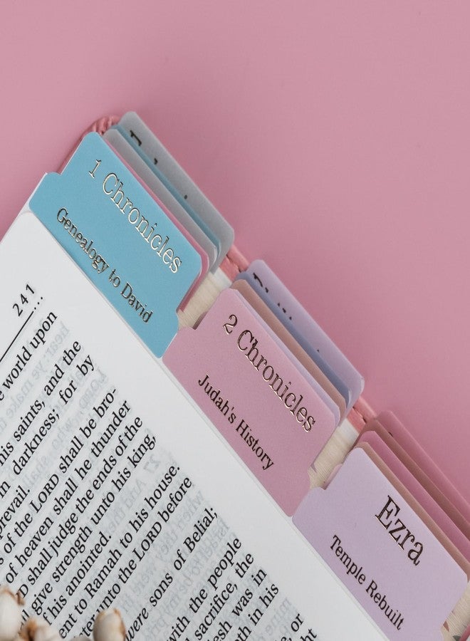 UPAFEXXI-Laminated Bible Tabs with Book Summaries(Gold Foil Embossed Lettering), Bible Tabs for Women and Men, Reposition Large Print Stickers, Easy to Read, 80Chapters Labels for Easy Navigation - Image 4