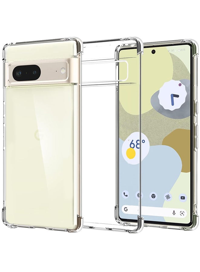 CATANES Google Pixel 7 TPU Case Clear Anti-Yellowing Transparent Shockproof Protective Phone Case Scratch Resistant Reinforced Corners Cover - Image 3