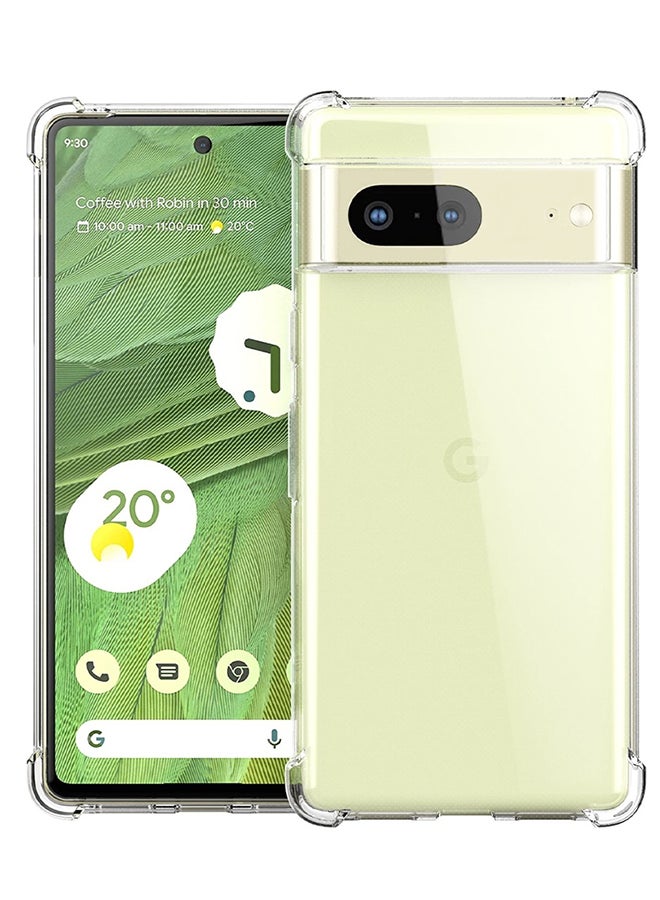 CATANES Google Pixel 7 TPU Case Clear Anti-Yellowing Transparent Shockproof Protective Phone Case Scratch Resistant Reinforced Corners Cover - Image 1