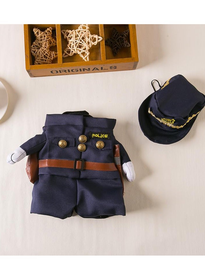 Cat and Dog Police Costume Small Pet Cat Role Play Costume Cute Prop Costume Holiday Party Accessories  - Image 4