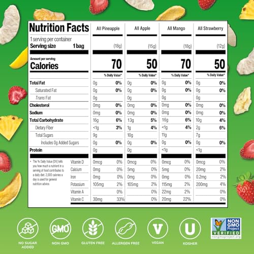 Crispy Green Crispy Fruit Favorite Flavors Freeze Dried Fruit Variety Pack (16 count) 243g - Image 3