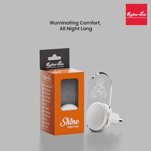 FYBROS LED Night Lamp | 0.5W | 5 Light Color Changing | Shine Night Lamp with Jesus Christ | 2-Pin Plug | Pack of 1 | Ideal for Bedroom, Temple & Home Decor - Image 3
