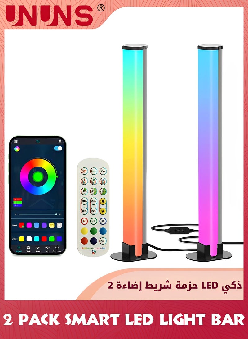 UNUNS Smart LED Strip Lights,RGB Symphony Sound Pickup Atmosphere Light,Gaming Lights,Ambiance Backlights Music Sync Kit,Bluetooth And Remote Control,One-to-Two E-Sports Desktop Atmosphere Light - Image 1