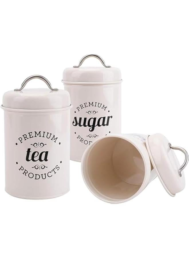 HOOKOR Set of 3 Airtight Kitchen Canister Decorations with Lids, Coffee, Tea, Sugar Metal Containers, Decorative Nesting Kitchen Canister Jars, Food Storage (Black) - Image 4