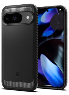 Spigen جراب Rugged Armor لهاتف Google Pixel 9 / جراب Pixel 9 Pro بنسيج من ألياف الكربون - أسود غير لامع  - Image 1