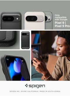 Spigen جراب Rugged Armor لهاتف Google Pixel 9 / جراب Pixel 9 Pro بنسيج من ألياف الكربون - أسود غير لامع  - Image 2