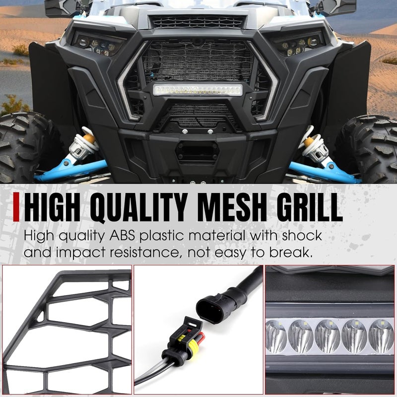 A & UTV PRO RZR Fascia Grille with LED Light for Polaris RZR XP 1000 (2019-2024) - Image 2