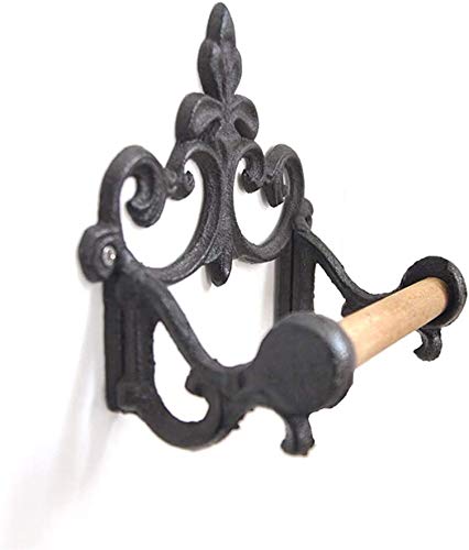 Antique Cast Iron Rustic Toilet Roll Holder WallMounted Paper Holder Decor for Kitchen and Bathroom Without Lid