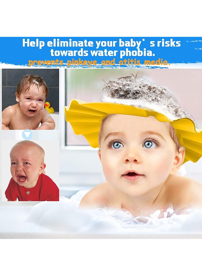 Yellow Baby Shower Cap Baby Bath Visor Baby Shower Head Protector Hat Shampoo Bath Shower Wash Hair - Image 2
