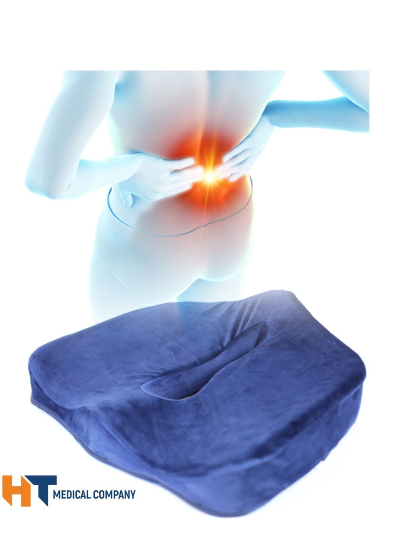 HT A comfortable medical pillow made of high-quality German memory foam, a non-slip pillow for orthopedizing the coccyx bones and relieving pressure on the tail area and relieving sciatica pain - Image 2