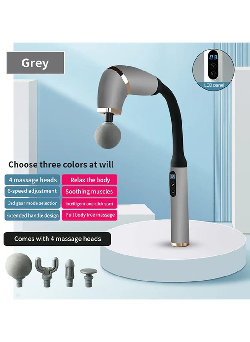 Deep Tissue Body  Powerful Fascial Gun Hammer U-Shaped Massage Gun With Extended Handle For Relaxation And Tightened Muscles With LED display Screen And Start Button - Image 2