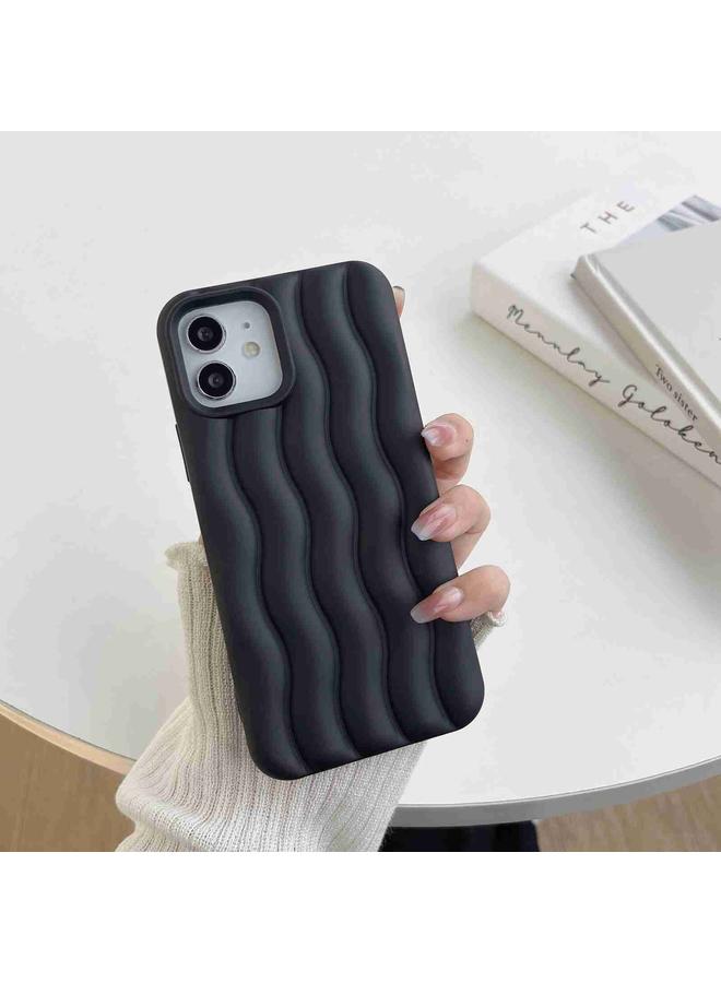 زبون جراب لهاتف iPhone 12 / 12 Pro، جراب هاتف بملمس جلدي ثلاثي الأبعاد بنمط موجة الماء - Image 1