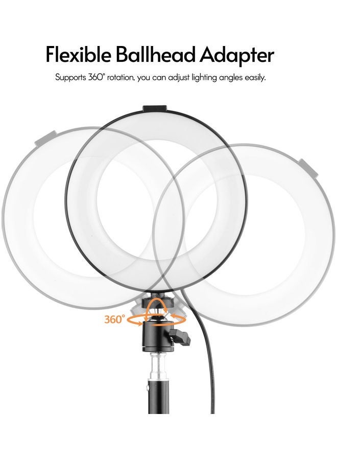 Loquat 6 Inch USB Selfie Beauty LED  Ring Light Black - Image 4