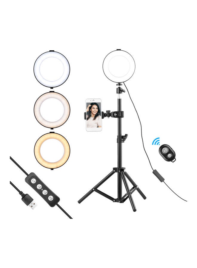 Loquat 6 Inch USB Selfie Beauty LED  Ring Light Black - Image 1