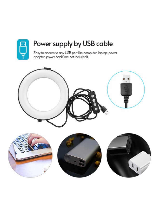 Loquat 6 Inch USB Selfie Beauty LED  Ring Light Black - Image 3