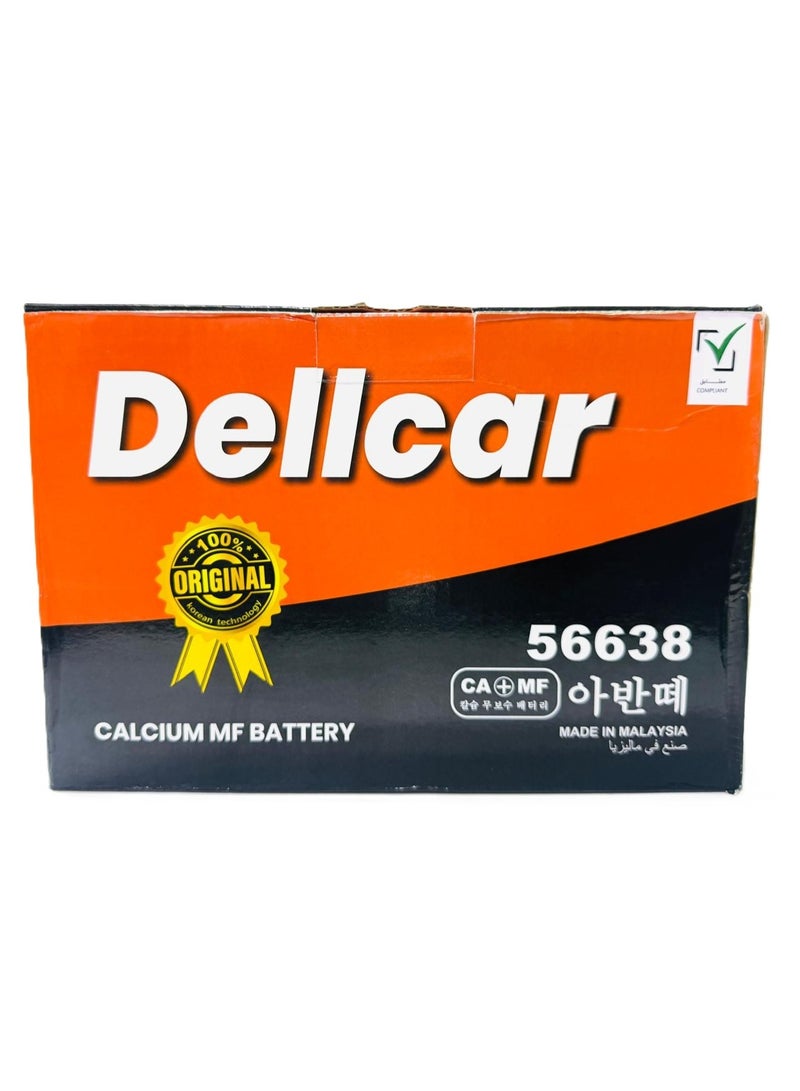 Dellcar Car Battery 12V 66Ah 56638/DIN66L/56018 - Image 1