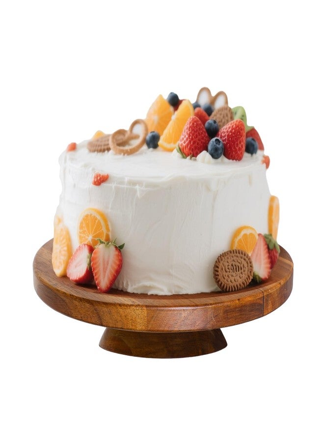 jubilander Wood Cake Stand, Acacia Cake Stand for Wedding Birthday, Wooden Serving Platter for Appetizers and Desserts (10 inch) - Image 1
