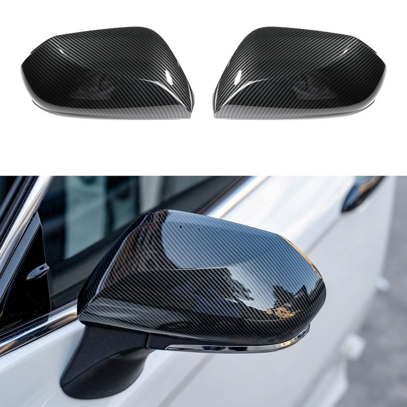 CKE Compatible with Toyota Camry 2025 2024 2023 2022 2021 2020 2019 2018 Accessories Car Exterior Door Side Rearview Mirror Guard Cover Trim Caps Carbon Fiber Style