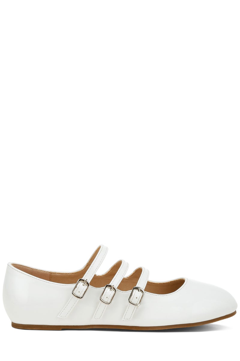 لندن راج صندل ماري جين بثلاثة أحزمة باللون الأبيض - Image 1