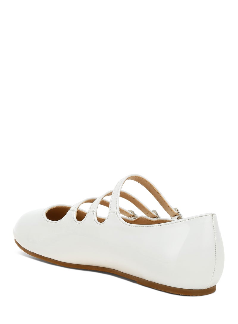 لندن راج صندل ماري جين بثلاثة أحزمة باللون الأبيض - Image 3