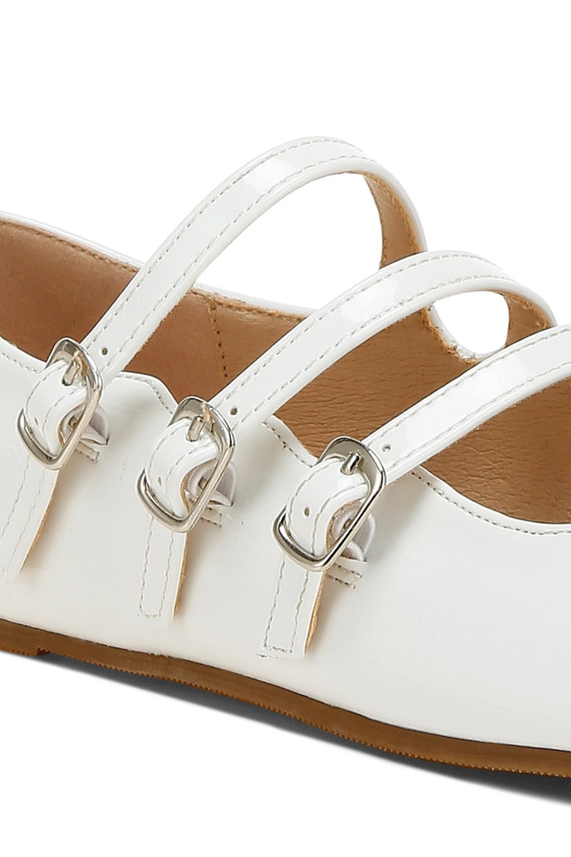 لندن راج صندل ماري جين بثلاثة أحزمة باللون الأبيض - Image 5
