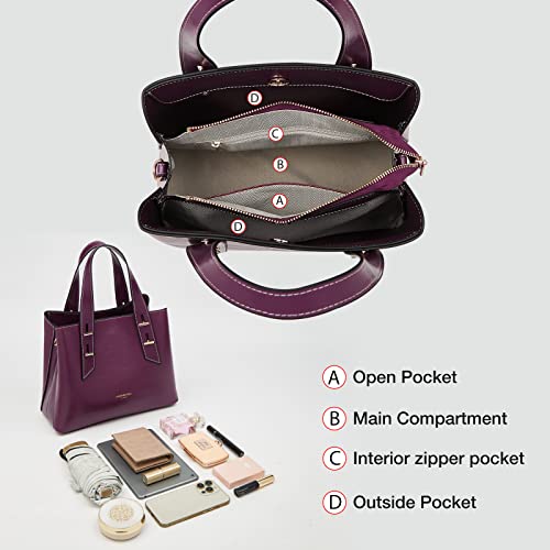 LAORENTOU Women Crossbody Handbags Genuine Leather Satchel Handbags for Women Top-handle Shoulder Tote Purses - Image 5