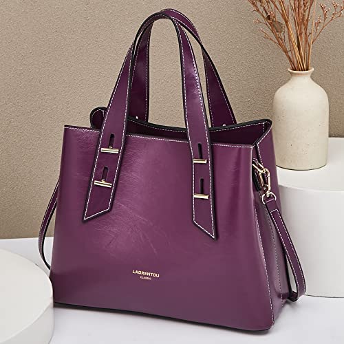 LAORENTOU Women Crossbody Handbags Genuine Leather Satchel Handbags for Women Top-handle Shoulder Tote Purses - Image 2