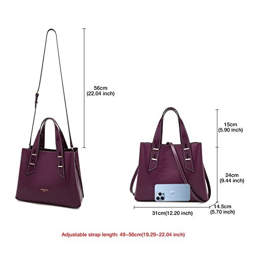 LAORENTOU Women Crossbody Handbags Genuine Leather Satchel Handbags for Women Top-handle Shoulder Tote Purses - Image 3