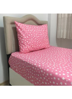 Mert Single Powder Star Patterned Fitted Sheet + Duvet Cover + 1 Pillow Case  - Image 1