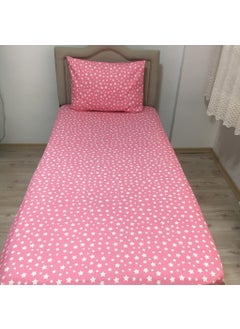 Mert Single Powder Star Patterned Fitted Sheet + Duvet Cover + 1 Pillow Case  - Image 2