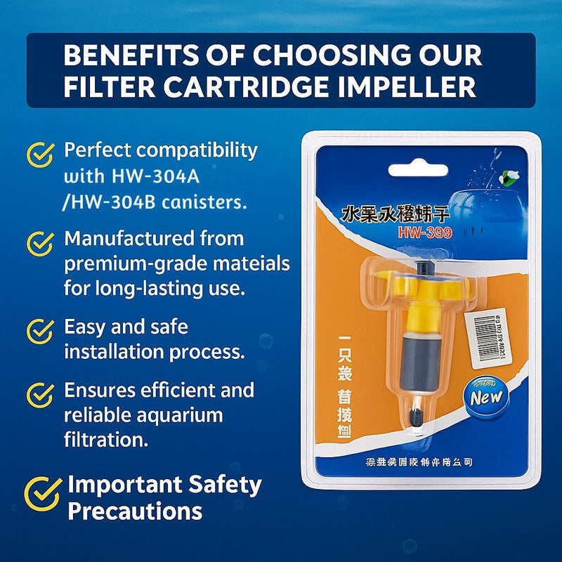 VAYINATO Sun-Sun HW-304A/B Canister Filter Replacement Impeller – Durable Spare Part for Aquarium Filter | Quiet & Efficient Water Circulation | Freshwater & Saltwater Compatible - Image 4