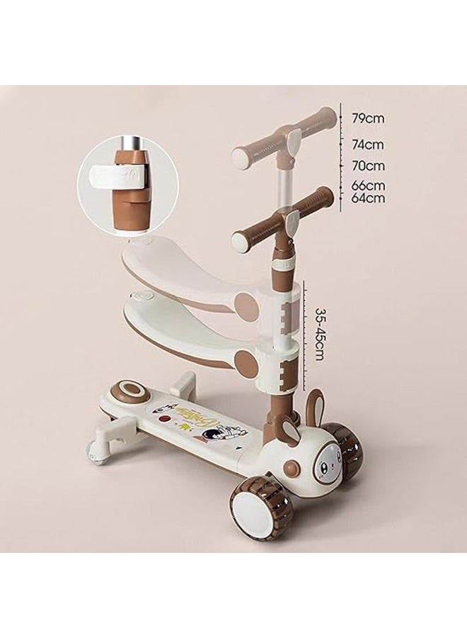 زي سي إم - هابي سكوتر بلاستيكي قابل للطي والتعديل للأطفال 4 في 1، خيار الجلوس والدفع، مثالي للتطور المبكر والرحلات الممتعة - Image 4