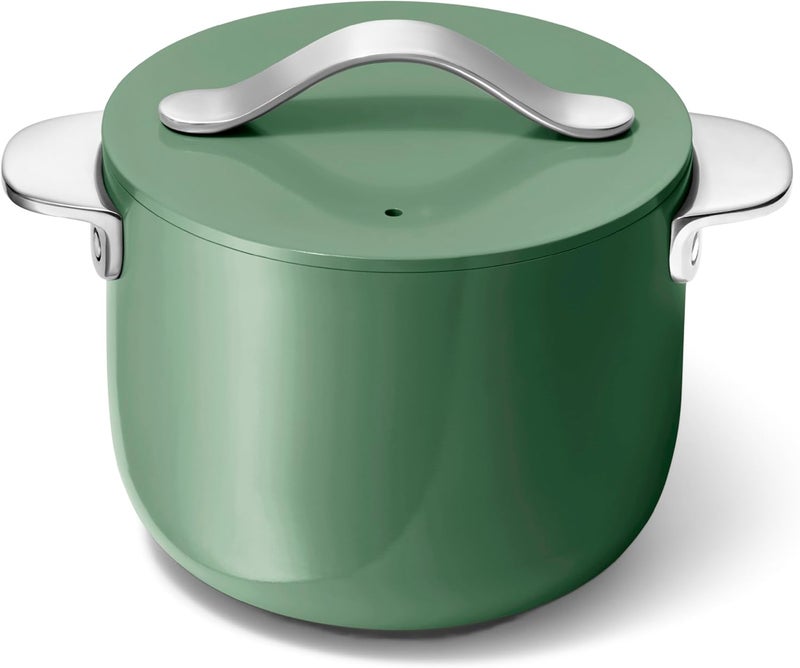 Caraway Petite Cooker - 2 Qt Ceramic Coated Pot - Free From Forever Chemicals - Perfect for Rice, Grains, or Sauces - Sage - Image 1