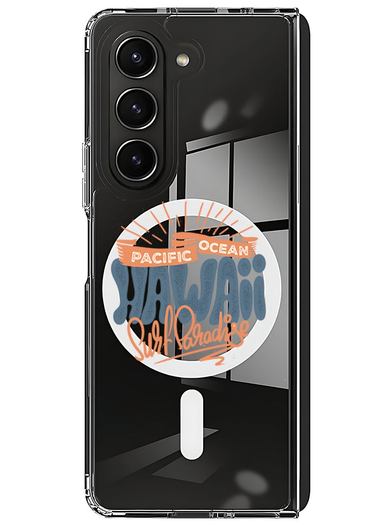 Theodor Magnetic Case for Samsung Galaxy Z Fold 6 Compatible with MagSafe Wireless Charging, Shockproof Phone Bumper Cover Hawaii Surf Paradise Pacific - Image 1