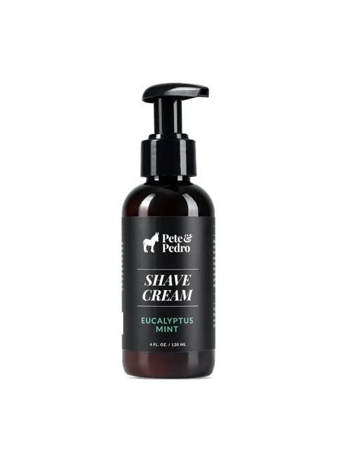 Pete & Pedro - Pete  Pedro SHAVE CREAM  Natural  ArtisanCrafted Eucalyptus Mint Scent  Rich  Thick Lather Great For Sensitive Skin Less Shaving IrritationRazor BurnIngrowns  As Seen on Shark Tank 4 oz - Image 1