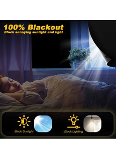 YIM-VIBEHAUS Portable Blackout Curtains, DIY Blackout Blinds with Cutter Knife, No Drill, 100% Black Out Curtain, Blackout Shades for Bedroom, Travel, Baby Nursery, Office (145*200cm)  - Image 2