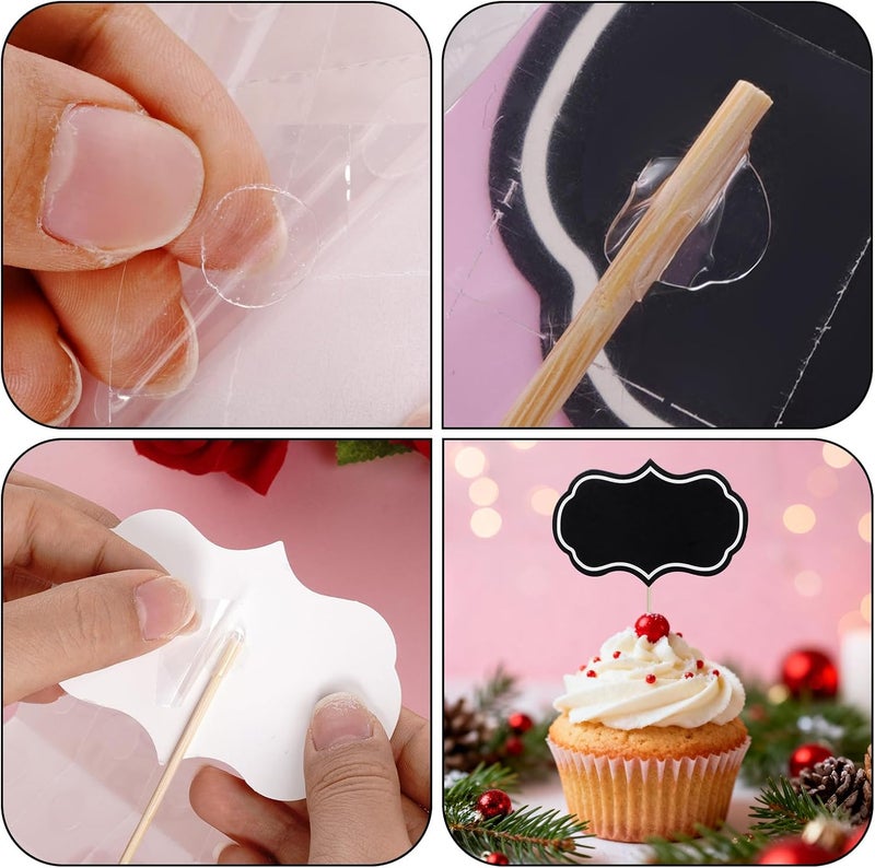 Rbenxia 50 Pieces Cheese Markers for Charcuterie Board Buffet, Food Labels Tags Blank, Toothpick Appetizer Signs, Chalkboard Cupcake Toppers Picks for Wedding Birthday Party Decor - Image 3