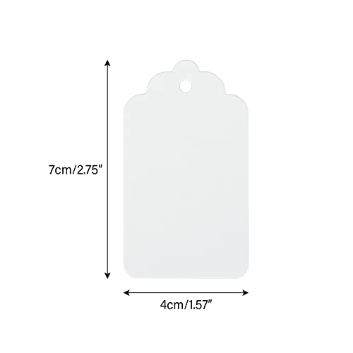 G2PLUS Price Tags, White Paper Gift Tag, 100 PCS Paper Tags with String, 2.8×1.6 in Blank Labeling Tag for Gift Wrapping, DIY Arts & Crafts, Wedding, Christmas, Mother's Day, Teachers Day - Image 2