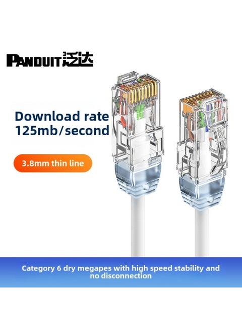 Fanda Panduit Class 6 Fine Network Cable Unshielded Finished Jumper Home Router Computer Broadband Gigabit-Color:Holy White-Line Length:20m