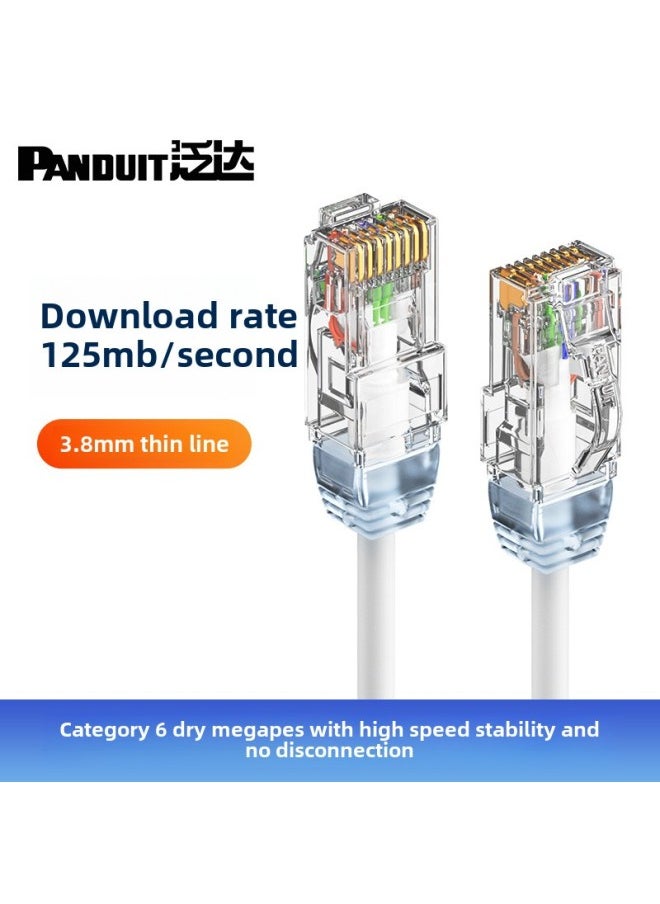 Generic Fanda Panduit Class 6 Fine Network Cable Unshielded Finished Jumper Home Router Computer Broadband Gigabit-Color:Holy White-Line Length:20m  - Image 1
