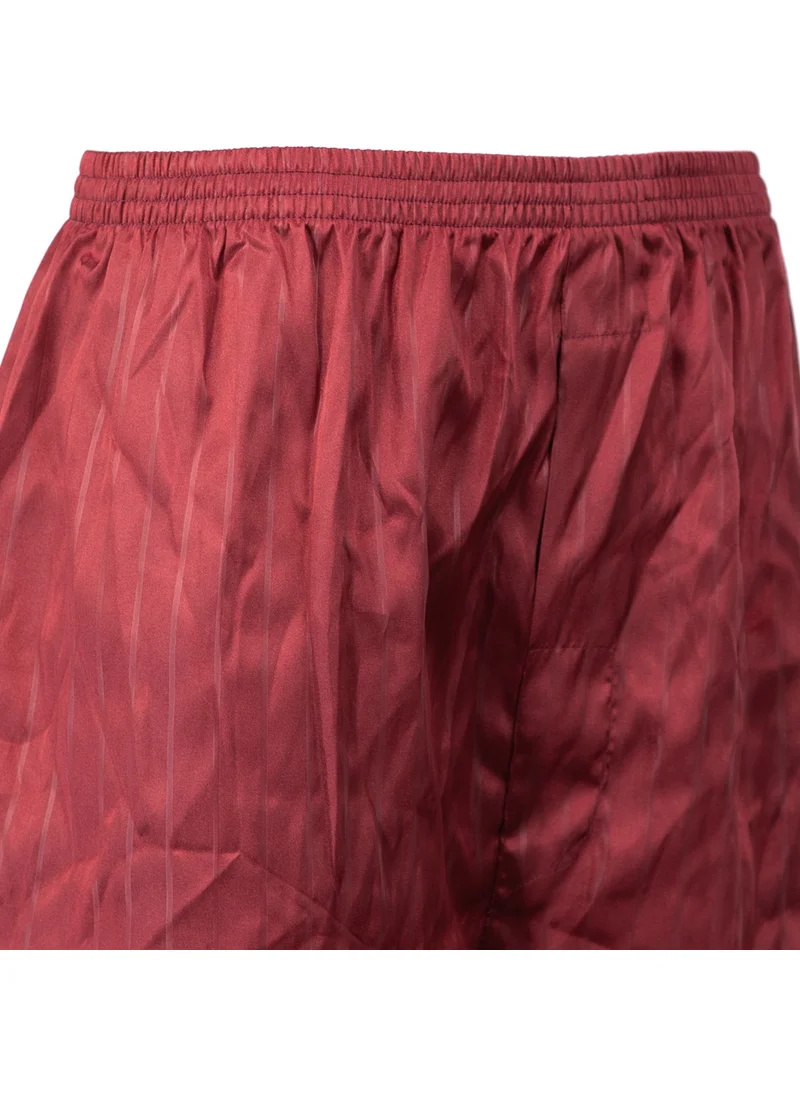 Oppland Men's Satin Fabric Shorts Solid Color Elastic Waist No Pocket Lightweight Fabric