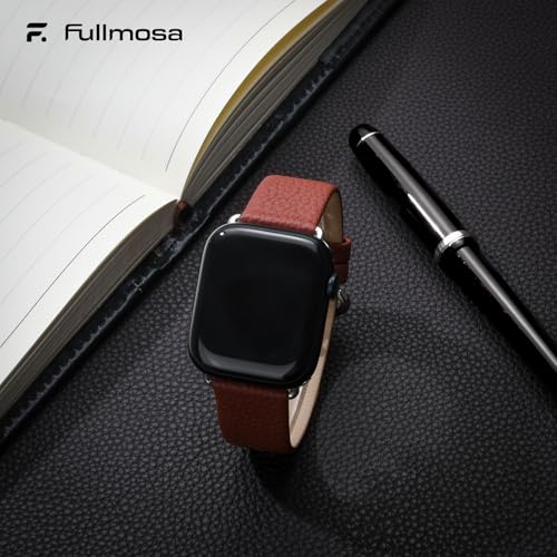 Fullmosa Leather Band Compatible with Apple Watch 49mm 45mm 44mm 42mm Women Men Band Strap for iWatch SE2/SE/Ultra 49mm/9/8/7/6/5/4/3/2/1,Brown - Image 4