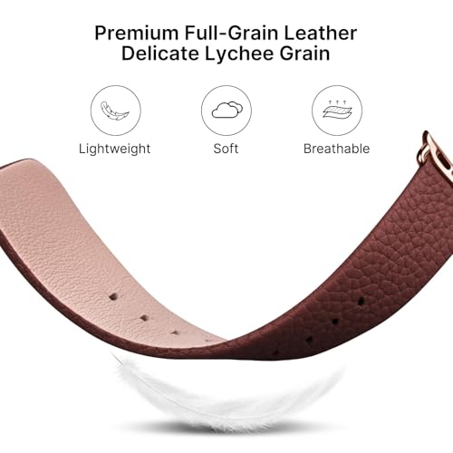 Fullmosa Leather Band Compatible with Apple Watch 49mm 45mm 44mm 42mm Women Men Band Strap for iWatch SE2/SE/Ultra 49mm/9/8/7/6/5/4/3/2/1,Brown - Image 5